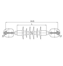 Распорки межфазные изолирующие типа РМИ на напряжение 10-35 кВ конструкция 1