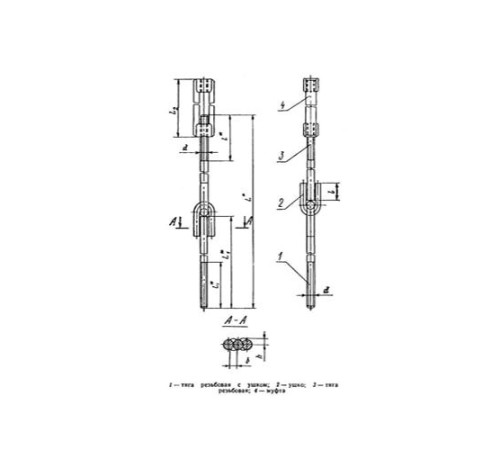 Тяги шарнирные резьбовые с муфтой для трубопроводов в Полоцке