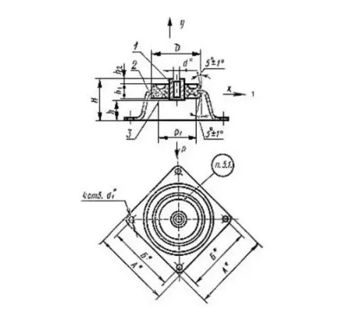 Амортизаторы приборные резинометаллические чашечные в Полоцке