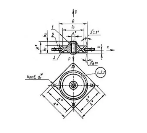 Амортизаторы приборные резинометаллические пластинчатые в Полоцке
