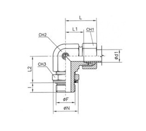 Угольники ввертные TN 514 с уплотнением в Полоцке