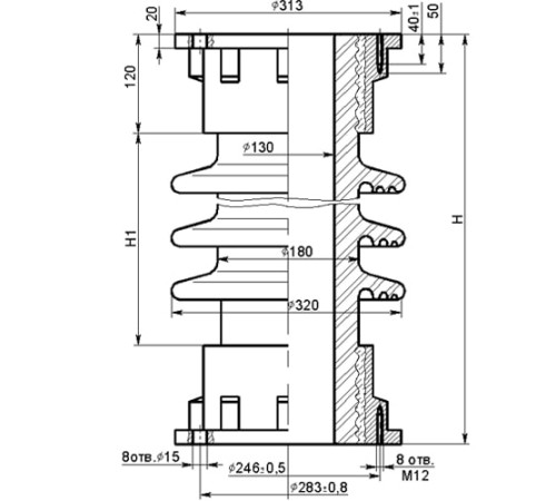 Фарфоровые армированные покрышки ПНК для конденсаторов в Полоцке