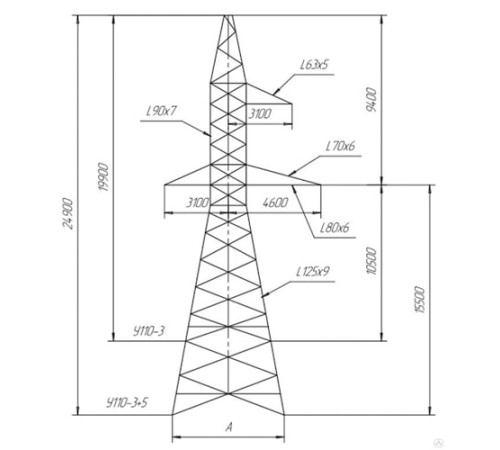 Промежуточно-угловые опоры ЛЭП в Полоцке с доставкой по Беларуси